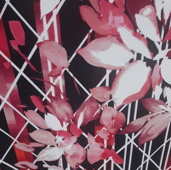 Vince Camuto Women's Sheath Dress Geometric Floral Black Pink Size 14 - Picture 3 of 6